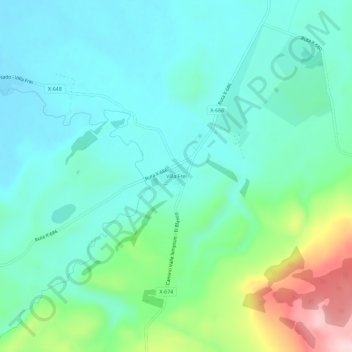 Mapa topográfico Villa Frei, altitud, relieve