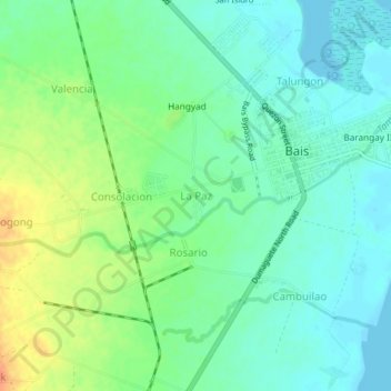Mapa topográfico La Paz, altitud, relieve