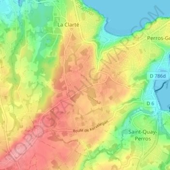 Mapa topográfico Toul Al Lan, altitud, relieve