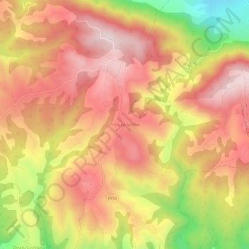Mapa topográfico Preluca Veche, altitud, relieve