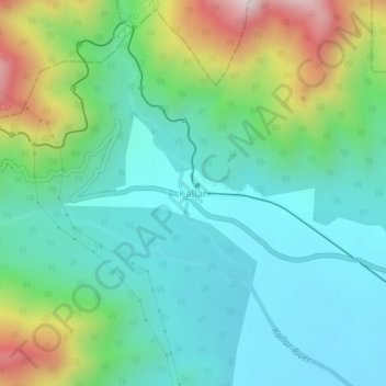 Mapa topográfico Kallar, altitud, relieve