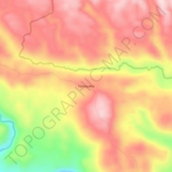 Mapa topográfico Yanayaku, altitud, relieve