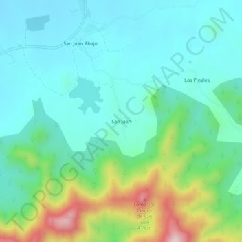 Mapa topográfico San Juan, altitud, relieve