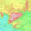 Mapa topográfico The Nilgiris, altitud, relieve