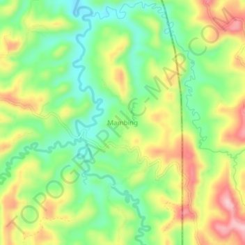 Mapa topográfico Mambing, altitud, relieve
