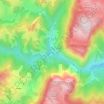 Mapa topográfico Cheia, altitud, relieve