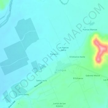 Mapa topográfico Porvenir, altitud, relieve