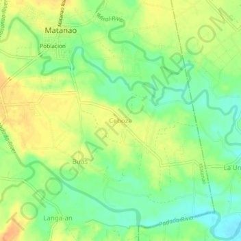Mapa topográfico Ceboza, altitud, relieve