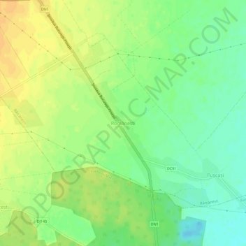 Mapa topográfico Românești, altitud, relieve