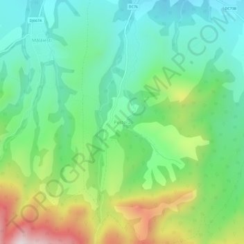 Mapa topográfico Peștera, altitud, relieve