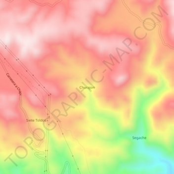 Mapa topográfico Churajon, altitud, relieve