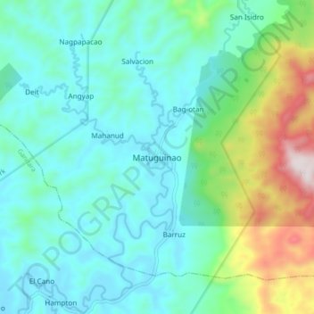 Mapa topográfico Matuguinao, altitud, relieve