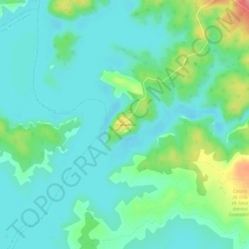 Mapa topográfico Granadilla, altitud, relieve