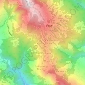 Mapa topográfico Zeropoint tole, altitud, relieve