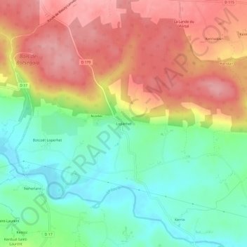 Mapa topográfico Loperhet, altitud, relieve