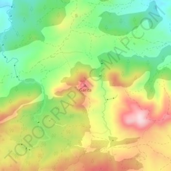 Mapa topográfico Garita, altitud, relieve