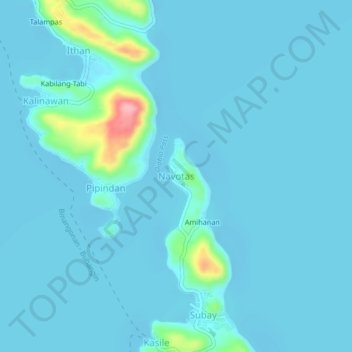 Mapa topográfico Navotas, altitud, relieve