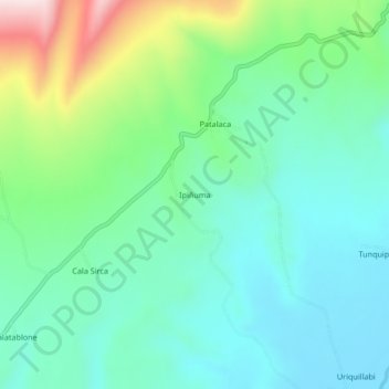 Mapa topográfico Ipiñuma, altitud, relieve