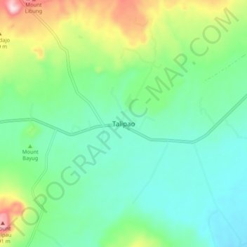 Mapa topográfico Talipao, altitud, relieve