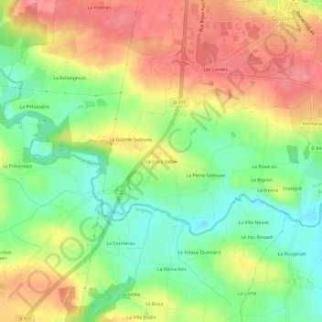 Mapa topográfico La Croix Vallee, altitud, relieve