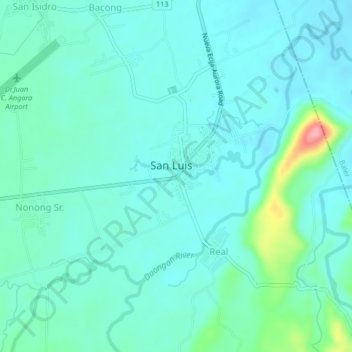 Mapa topográfico Barangay 4, altitud, relieve