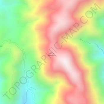 Mapa topográfico Mount Awapanniki, altitud, relieve