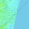 Mapa topográfico Chennai, altitud, relieve