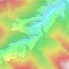 Mapa topográfico Islani Bajo, altitud, relieve