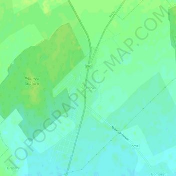 Mapa topográfico Spătaru, altitud, relieve