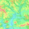 Mapa topográfico Jordanésia, altitud, relieve