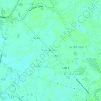 Mapa topográfico Visitas, altitud, relieve