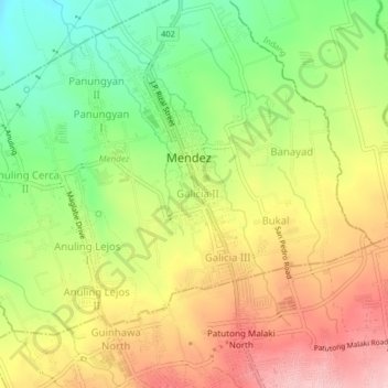 Mapa topográfico Galicia 2, altitud, relieve