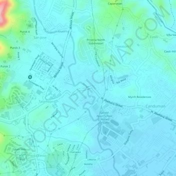 Mapa topográfico Canduman Bridge, altitud, relieve