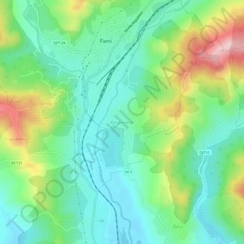 Mapa topográfico Berevoești, altitud, relieve
