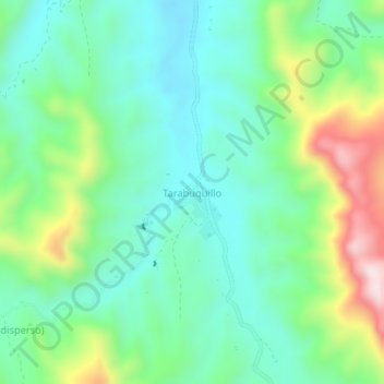 Mapa topográfico Tarabuquillo, altitud, relieve