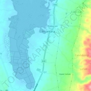 Mapa topográfico Polo, altitud, relieve