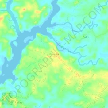 Mapa topográfico Pineda, altitud, relieve