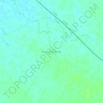 Mapa topográfico Nuevo Oriente, altitud, relieve