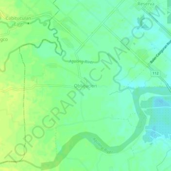 Mapa topográfico Obligacion, altitud, relieve