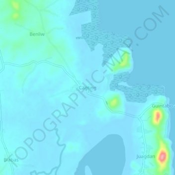 Mapa topográfico Cagting, altitud, relieve