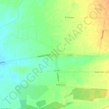 Mapa topográfico El Peral, altitud, relieve