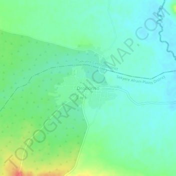 Mapa topográfico Drobonso, altitud, relieve