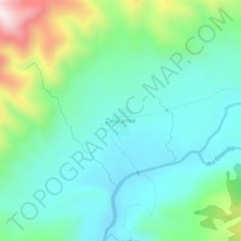 Mapa topográfico Descanse, altitud, relieve