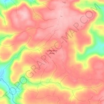 Mapa topográfico Linha Mirin Doce, altitud, relieve