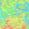 Mapa topográfico Estocolmo, altitud, relieve