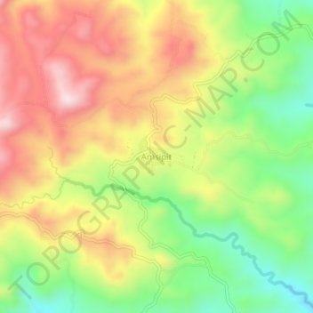 Mapa topográfico Amsipit, altitud, relieve