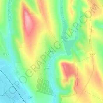 Mapa topográfico Totoești, altitud, relieve