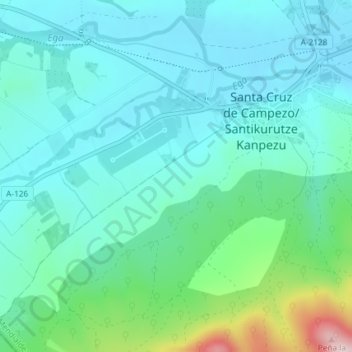Mapa topográfico El Onzal, altitud, relieve