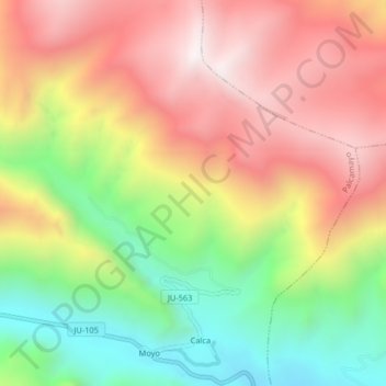 Mapa topográfico Provincia de Tarma, altitud, relieve