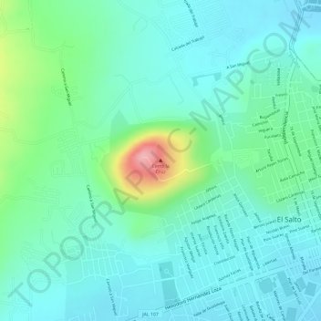 Mapa topográfico Cerro la Cruz, altitud, relieve